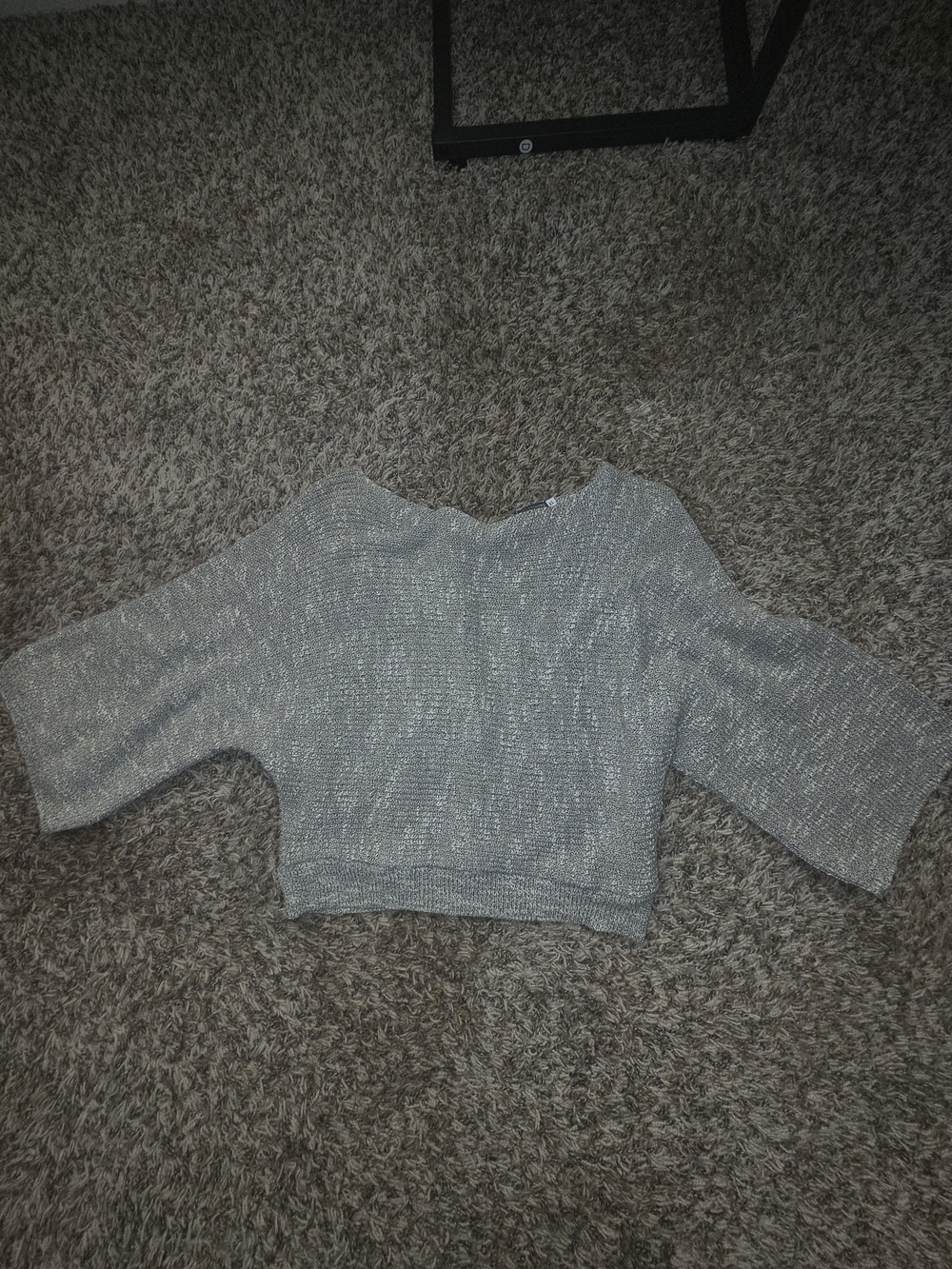 EARTHBOUND Gray Cropped Scoop Neck Sweater